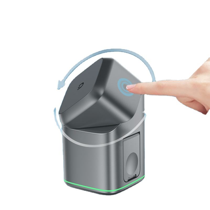 Chargeur sans fil pliable 3-en-1 à rotation automatique Chargeur sans fil