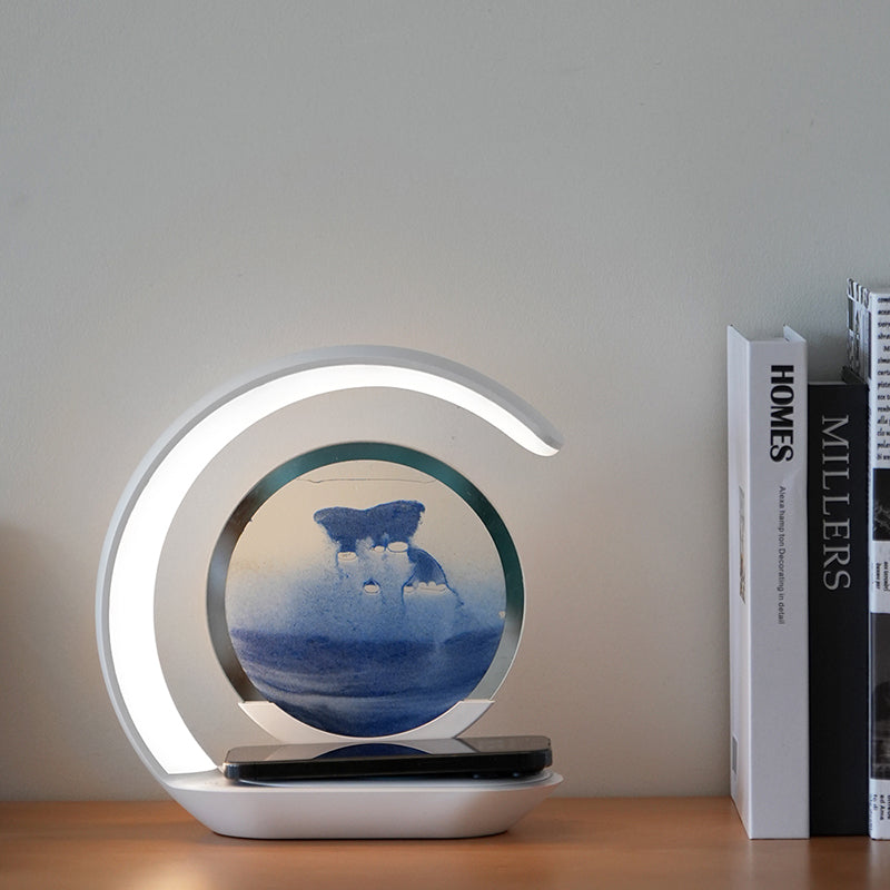 🪶 Lampe LED à Sable Mouvant – Art Moderne 3D pour Intérieur Chic