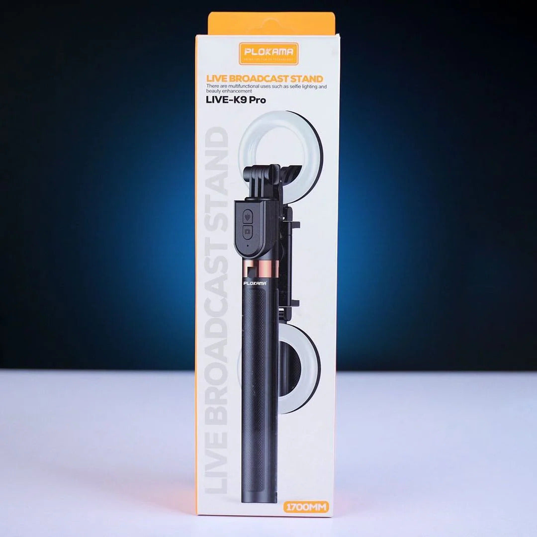 SUPPORT TREPIED TELEPHONE Double LED – Selfie Stick & Trépied : Illuminez Chaque Prise