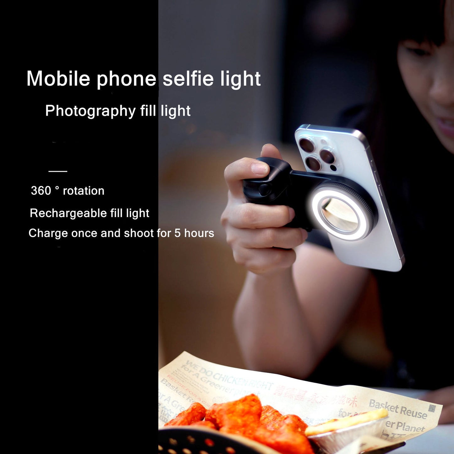 Lampe Selfie LED avec Support Magnétique 360° et Télécommande – Éclairage Professionnel