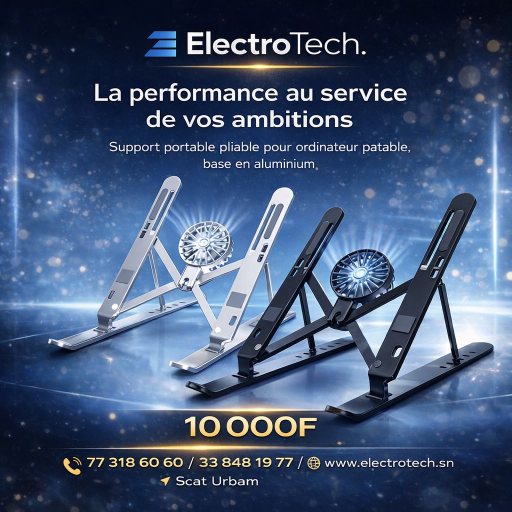 Support Portable Réglable en Aluminium avec Ventilation